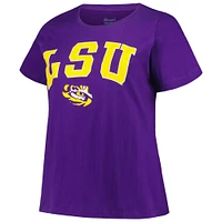 Women's Profile Purple LSU Tigers Plus Arch Over Logo Scoop Neck T-Shirt