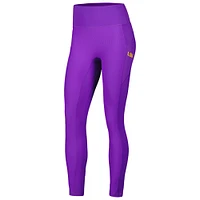 Women's  Purple LSU Tigers 7/8 Mixed Media Pocket iLeggings