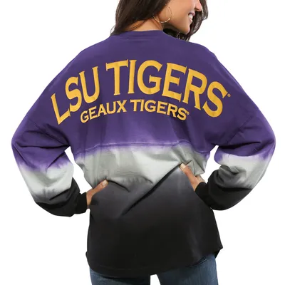 LSU Tigers Women's Ombre Long Sleeve Dip-Dyed Spirit Jersey - Purple
