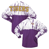 Women's Purple LSU Tigers Tie-Dye Long Sleeve Jersey T-Shirt