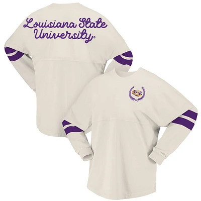 Women's Spirit Jersey Cream LSU Tigers Oversized T-Shirt