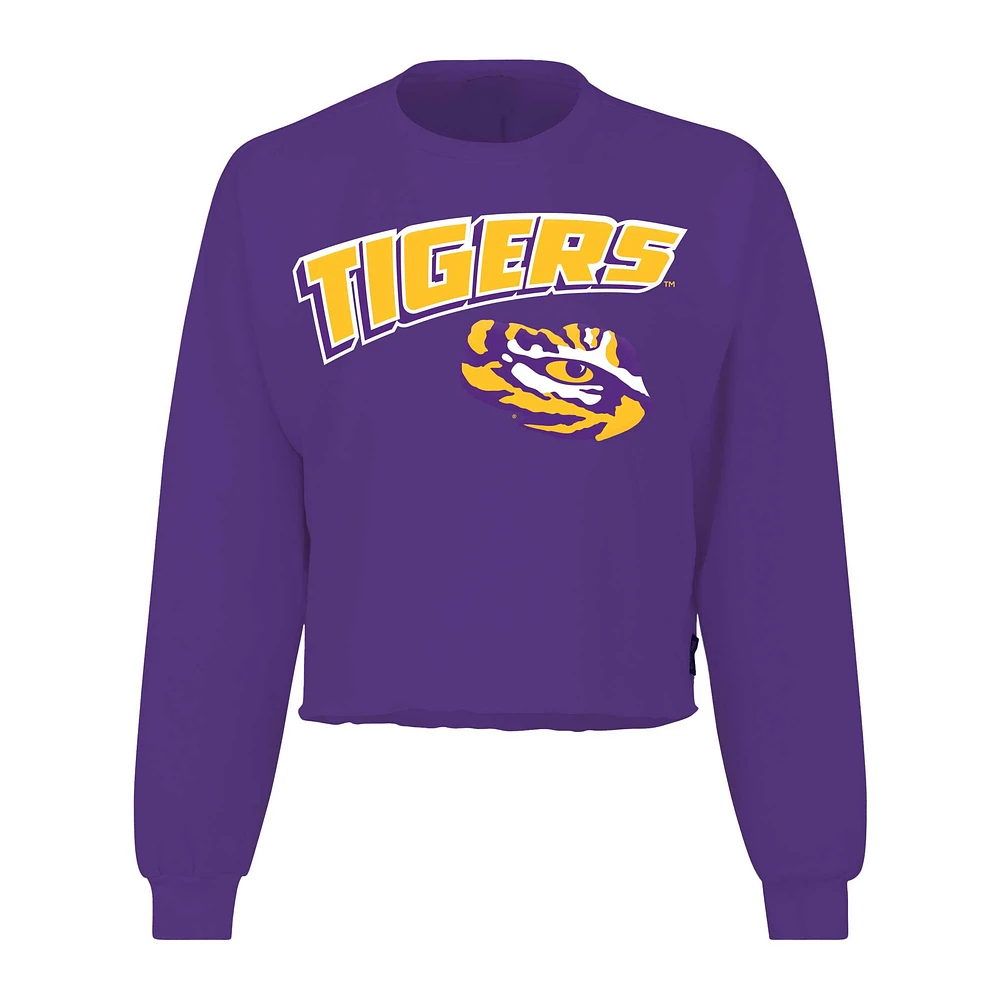 T-shirt court à manches longues et ample Spirit Jersey violet LSU Tigers pour femmes