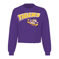 Women's Spirit Jersey Purple LSU Tigers Slouchy Cropped Long Sleeve T-Shirt