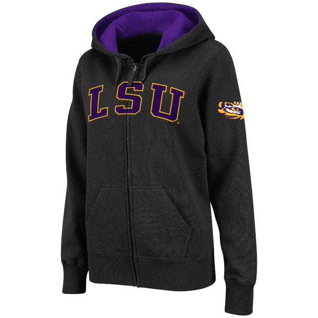 Sweat à capuche entièrement zippé Stadium Athletic pour femmes, noir, LSU Tigers, nom arqué