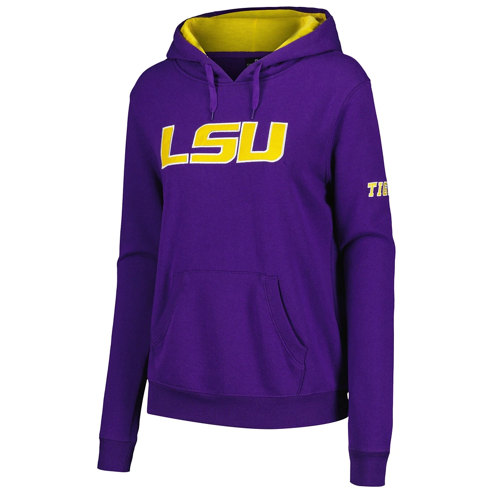 Sweat à capuche violet avec grand logo LSU Tigers pour femmes Stadium Athletic