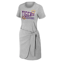 Robe T-shirt nouée WEAR by Erin Andrews gris chiné LSU Tigers pour femme