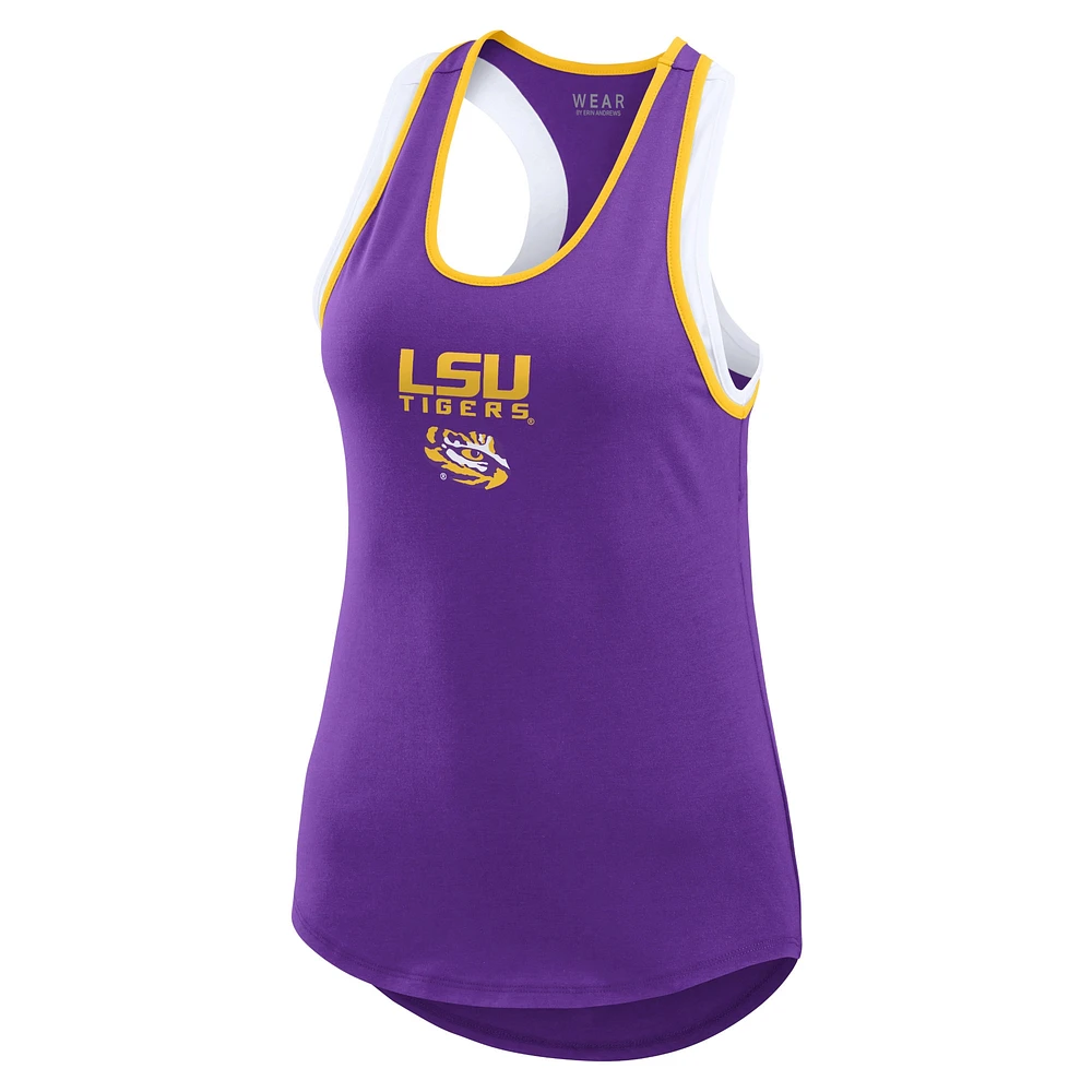 Women's WEAR by Erin Andrews Purple LSU Tigers Open Hole Razorback Tank Top