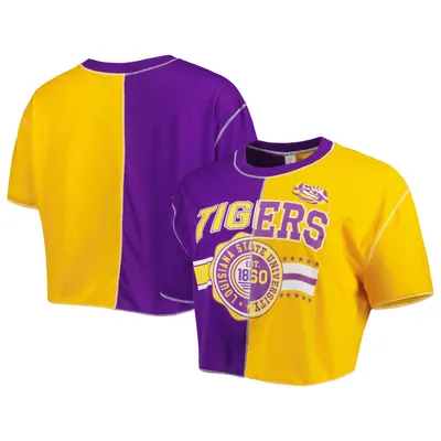 LSU Tigers ZooZatz Women's Colorblock Cropped T-Shirt