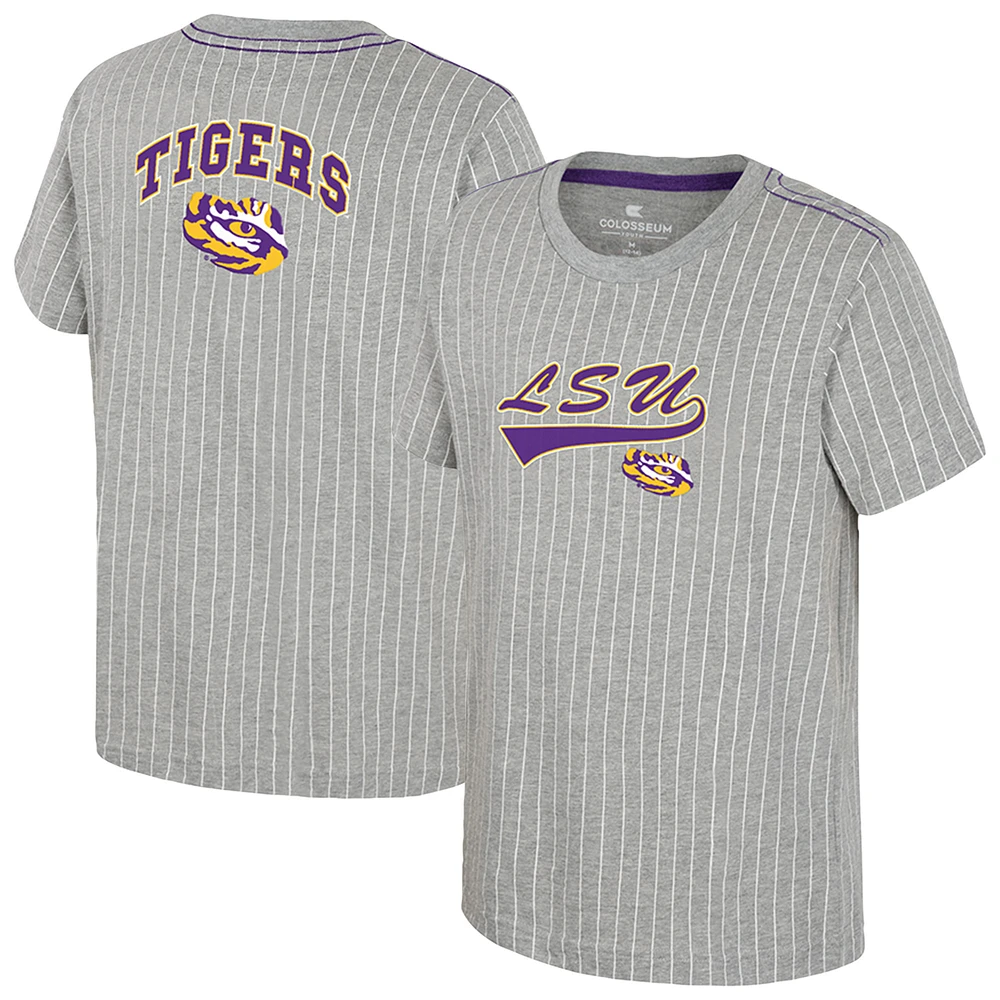 Youth Colosseum  Heather Gray LSU Tigers Airball Baseball T-Shirt