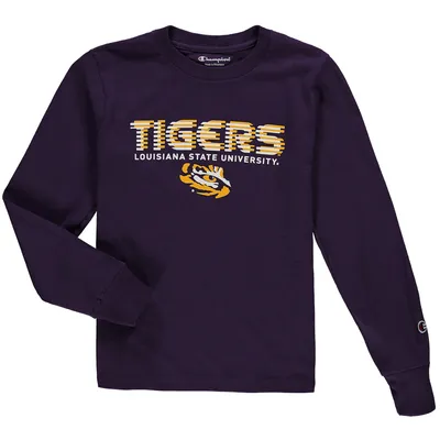 LSU Tigers Champion Youth Jersey Long Sleeve T-Shirt - Purple