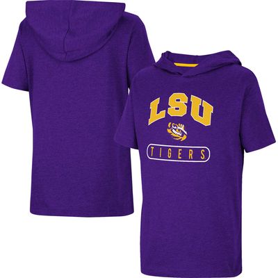 Youth Colosseum Heather Purple LSU Tigers Varsity Hooded T-Shirt