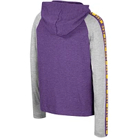 T-shirt à capuche manches longues et pour jeunes Colosseum Purple LSU Tigers Ned Raglan