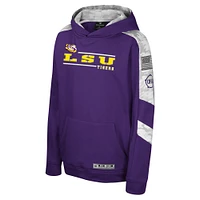 Sweat à capuche motif camouflage numérique Cyclone pour jeunes Colosseum Purple LSU Tigers OHT