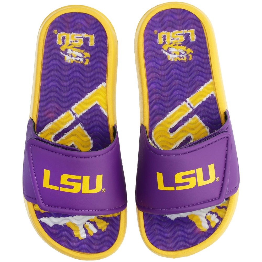 Youth FOCO LSU Tigers Gel Slide Sandals