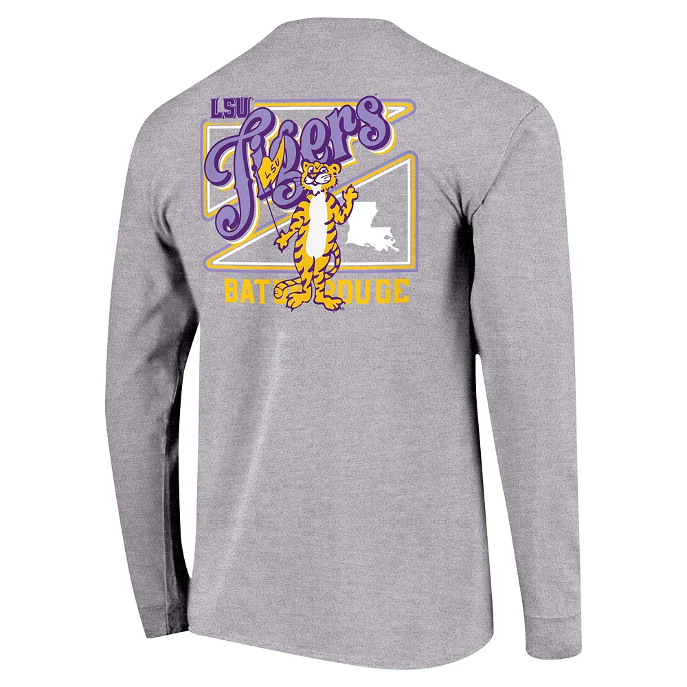 Youth Gray LSU Tigers Retro Script Long Sleeve T-Shirt