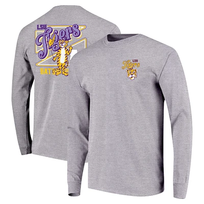 T-shirt gris à manches longues pour jeunes LSU Tigers Retro Script