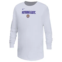 T-shirt à manches longues Nike LSU Tigers 2025 On-Court Bench pour jeunes Blanc