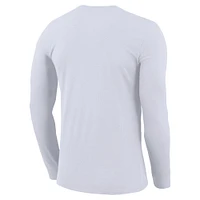 T-shirt à manches longues Nike LSU Tigers 2025 On-Court Bench pour jeunes Blanc