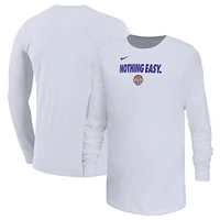 T-shirt à manches longues Nike LSU Tigers 2025 On-Court Bench pour jeunes Blanc