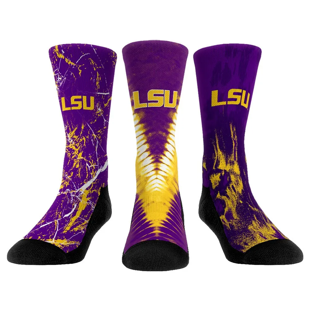 Lids LSU Tigers Rock Em Socks Youth Three-Pack Crew Socks Set