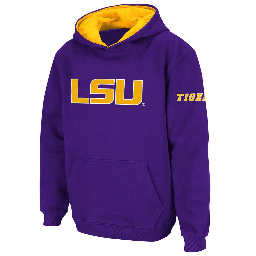 Youth Stadium Athletic Purple LSU Tigers Big Logo Pullover Hoodie