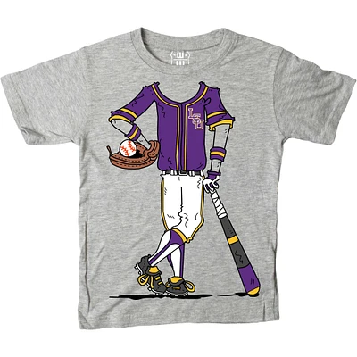 T-shirt de joueur baseball Wes & Willy Grey LSU Tigers pour jeunes