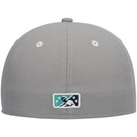 Men's New Era Gray Lynchburg Hillcats Authentic Collection Road 59FIFTY Fitted Hat