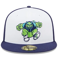 Men's New Era White/Navy Lynchburg Hillcats Marvel x Minor League 59FIFTY Fitted Hat