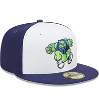 Men's New Era White/Navy Lynchburg Hillcats Marvel x Minor League 59FIFTY Fitted Hat