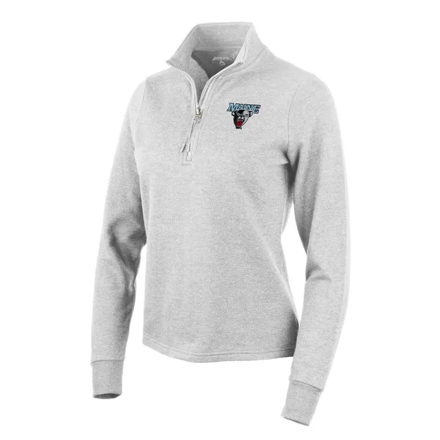 Women's Antigua Charcoal Chicago Bears Throwback Logo Tribute Half-Zip Pullover Top