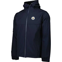 Veste à capuche noire trois couches entièrement zippée Manchester City
