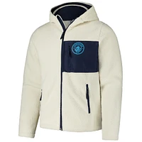 Men's  Cream Manchester City Sherpa Full-Zip Hoodie Jacket