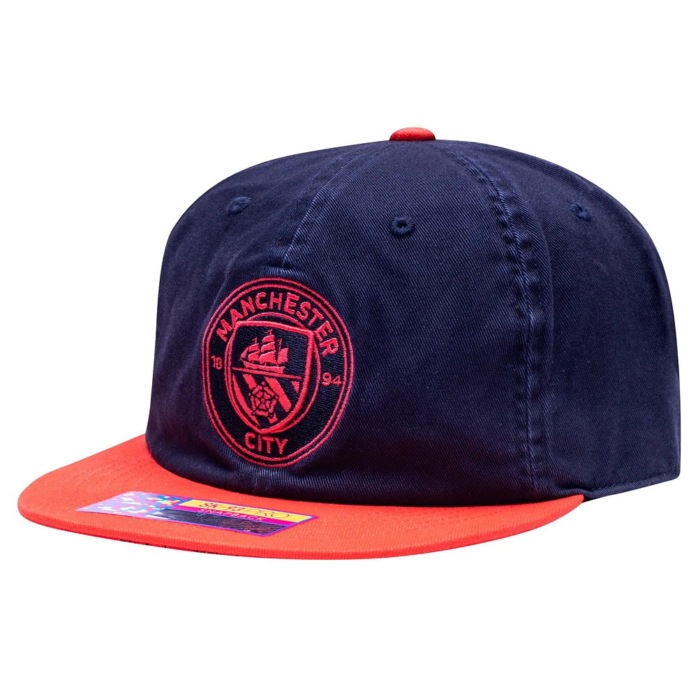 Men's Fan Ink  Navy/Red Manchester City Wander Snapback Hat