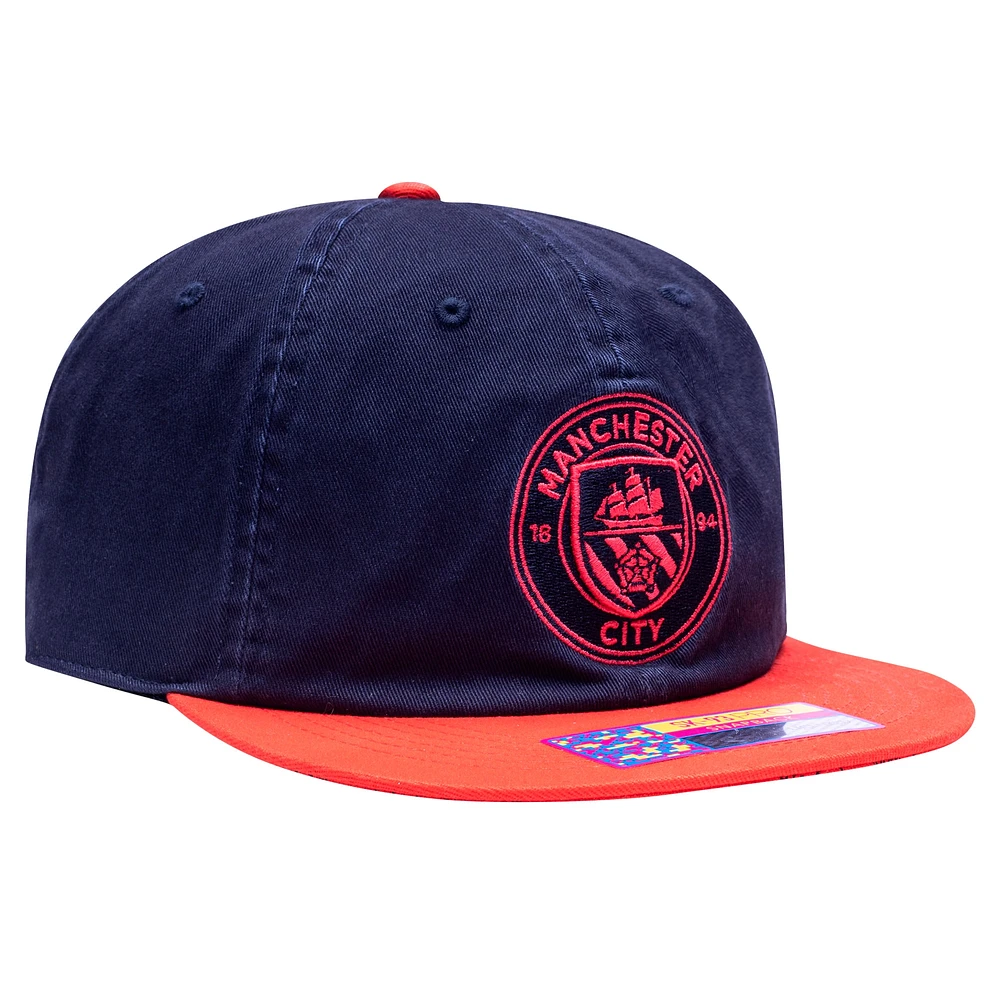 Men's Fan Ink  Navy/Red Manchester City Wander Snapback Hat