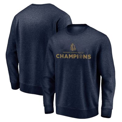 Men's Navy Manchester City 2021/22 Premier League Champions Crewneck Pullover Sweatshirt