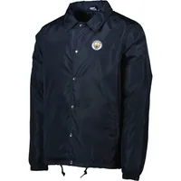 Men's Navy Manchester City Coaches Full-Snap Jacket