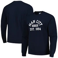 Sweat-shirt oversize bleu marine Manchester City pour homme