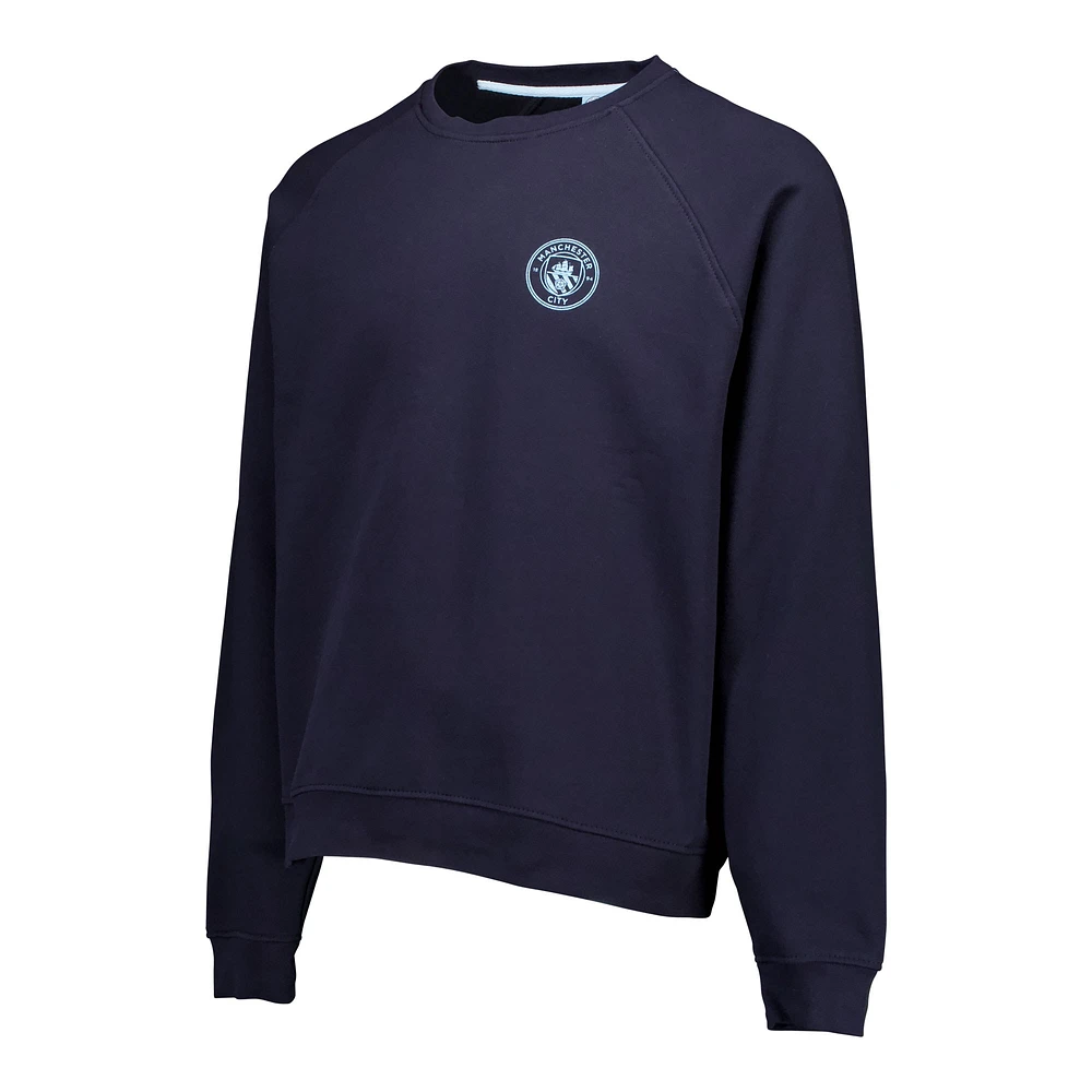 Men's Navy Manchester City Oversized Raglan Pullover Sweatshirt