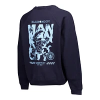 Men's Navy Manchester City Oversized Raglan Pullover Sweatshirt