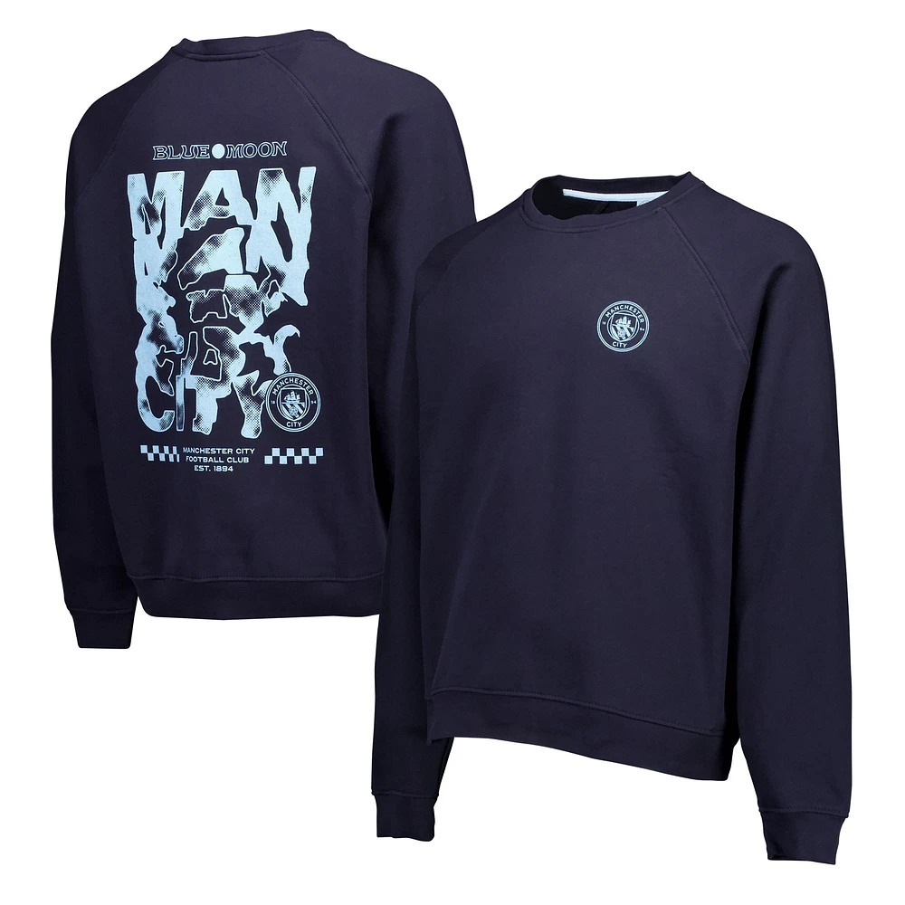 Sweat-shirt oversize raglan bleu marine Manchester City pour homme