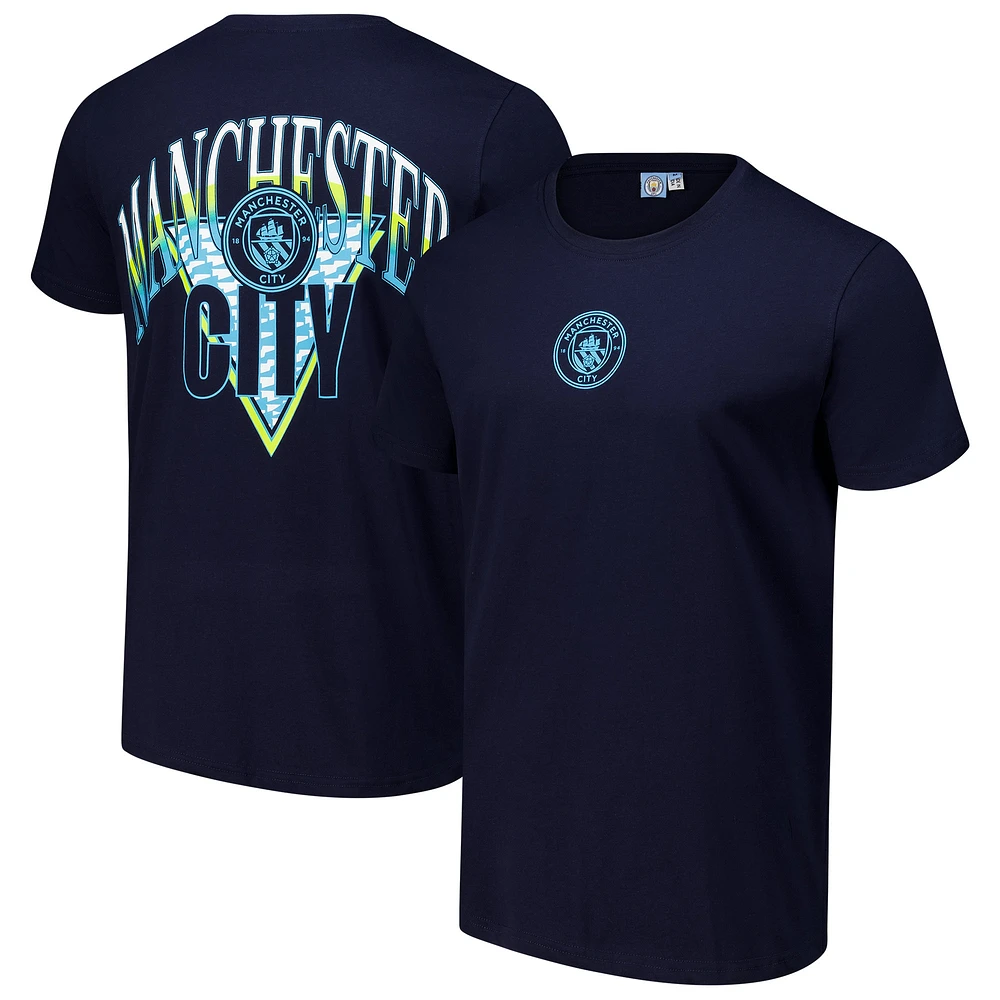 T-shirt rétro bleu marine Manchester City pour homme