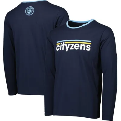 Manchester City Slogan Long Sleeve T-Shirt - Navy