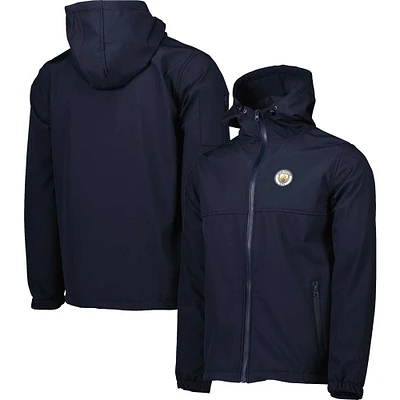 Veste à capuche entièrement zippée trois épaisseurs Manchester City pour homme bleu marine