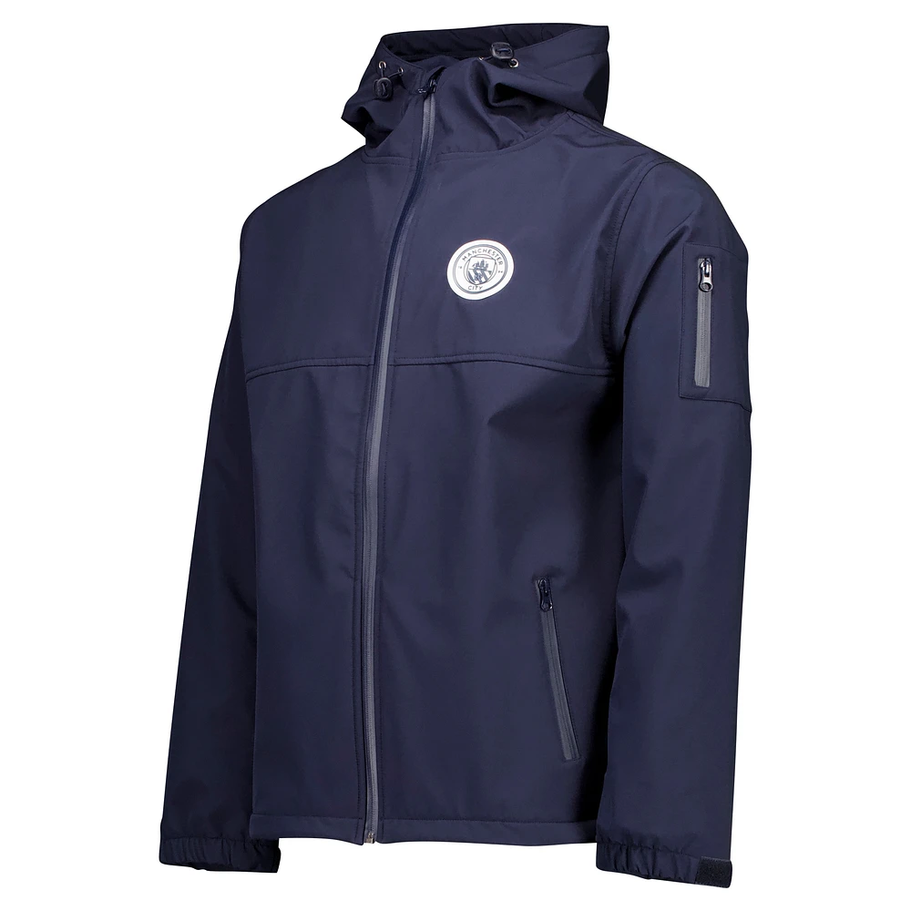 Men's Navy Manchester City Three-Layer Full-Zip Hoodie Jacket