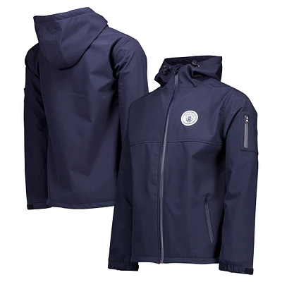 Men's Navy Manchester City Three-Layer Full-Zip Hoodie Jacket