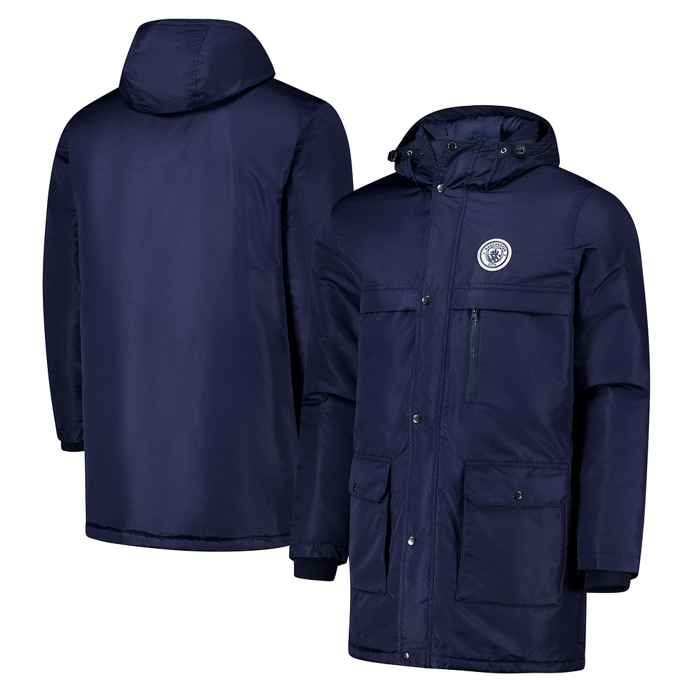 Men's Navy Manchester City Winter Field Park Full-Zip Hooded Jacket