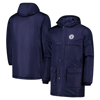 Veste à capuche zippée bleu marine pour homme Manchester City Winter Field Park