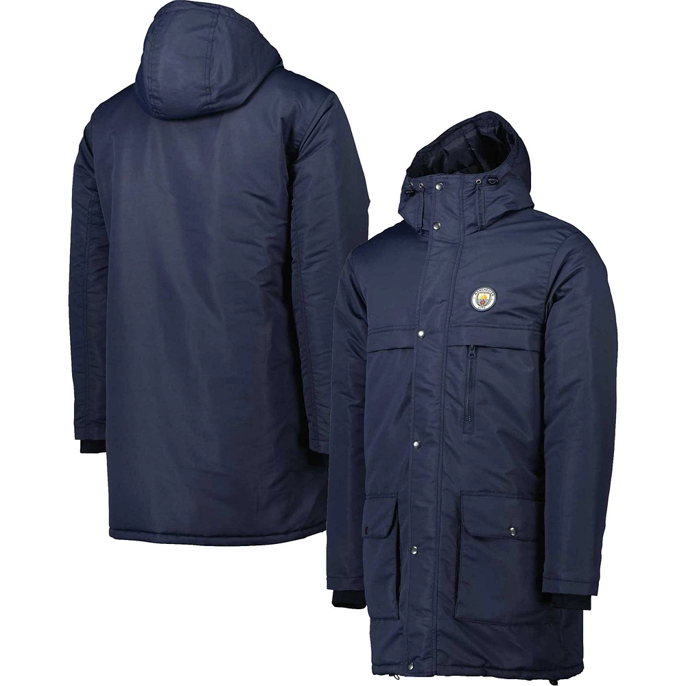 Men's Navy Manchester City Winter Field Parka Hoodie Jacket