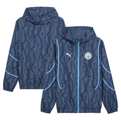 Veste à capuche entièrement zippée Puma pour homme - Bleu Manchester City 2024/25 Anthem dryCELL