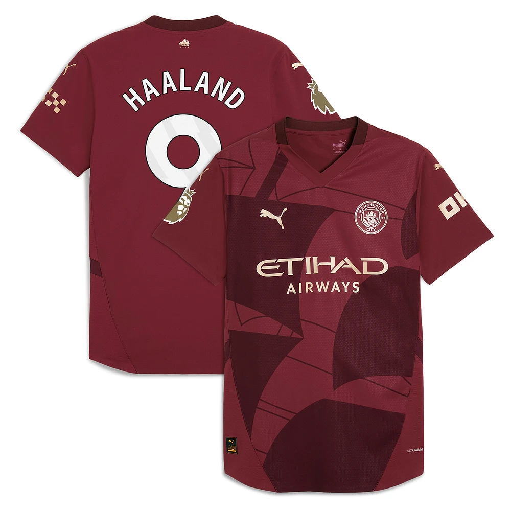 Men's Puma Erling Haaland Burgundy Manchester City 2024/25 Third Authentic Player Jersey